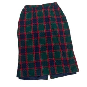 Graff  USA Made Vintage Skirt 10 Red Plaid Lined Office Preppy Pockets